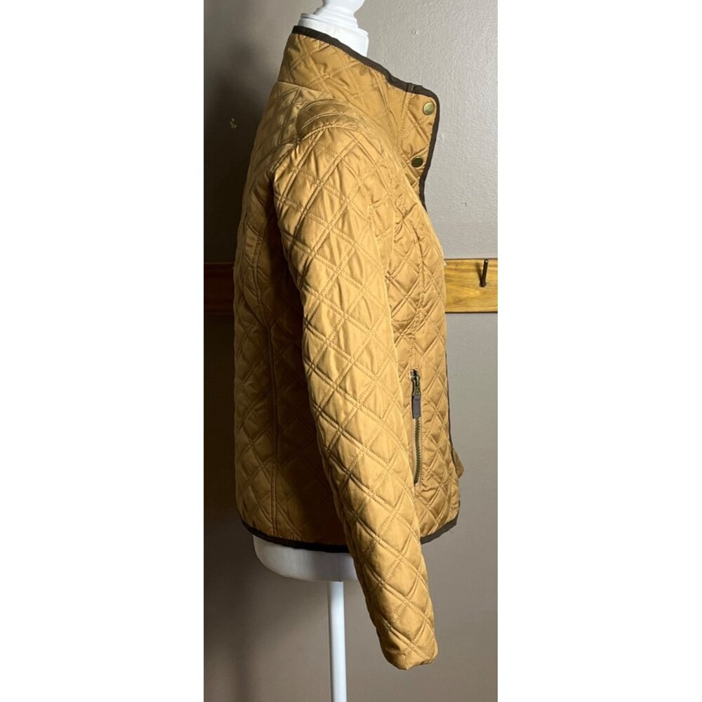 GH Bass & Co Quilted Jacket Beige Camel Lightweight Feminine Fit Preppy Womens S - Picture 9 of 13